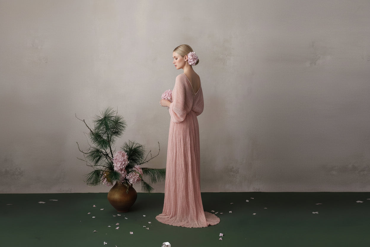 Blush Pink Mulberry Silk Gown
