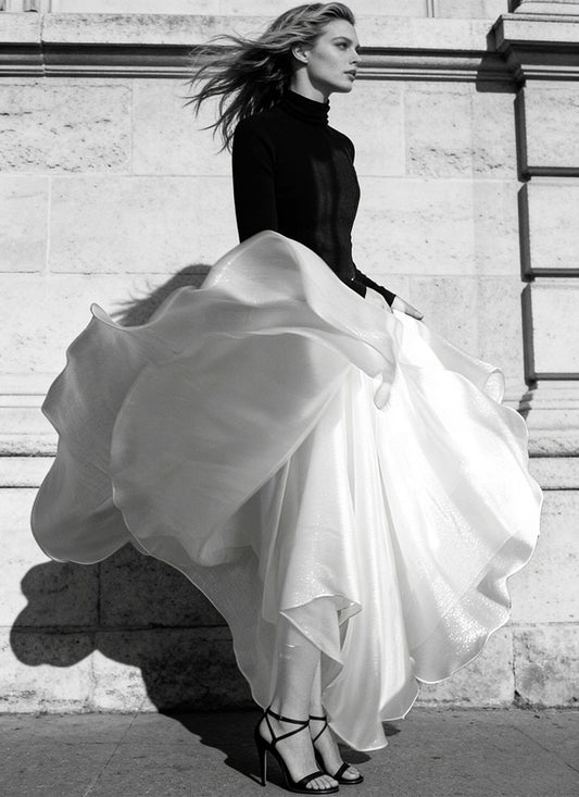 Blooming Camellia Silk Skirt
