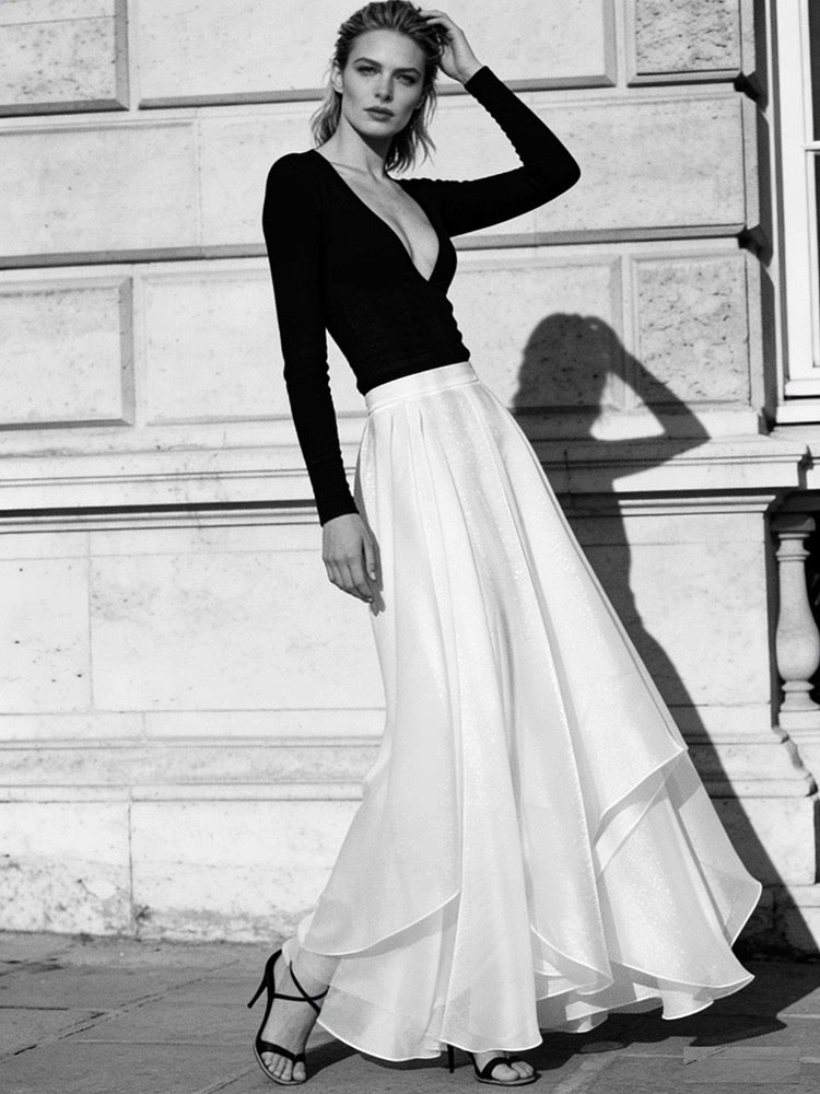 Blooming Camellia Silk Skirt