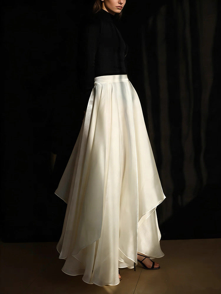 Blooming Camellia Silk Skirt