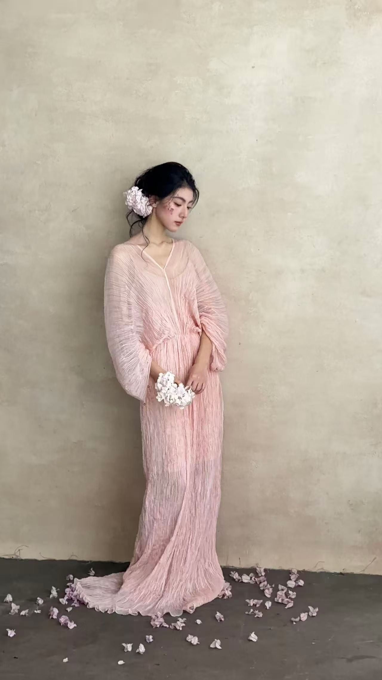 Blush Pink Mulberry Silk Gown