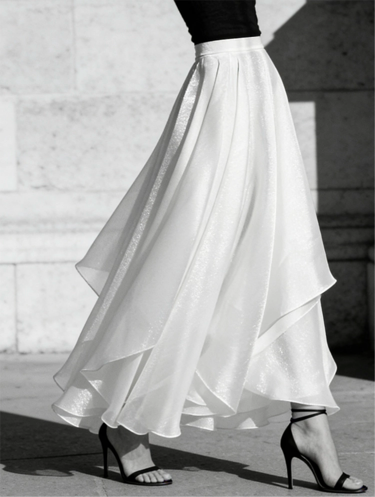 Blooming Camellia Silk Skirt
