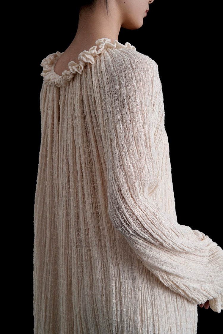 Undyed Textured Cotton Victorian Gown