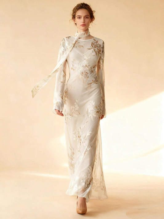 Blush Nude Silk Maxi