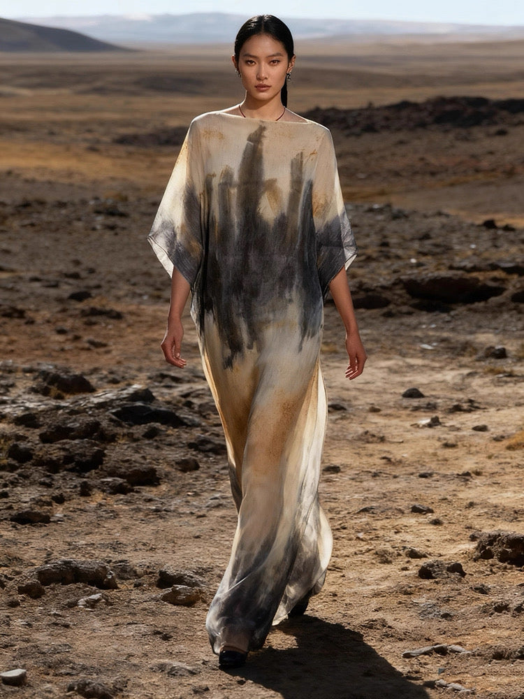 Botanical Solar-Dye Silk Blend Maxi Dress