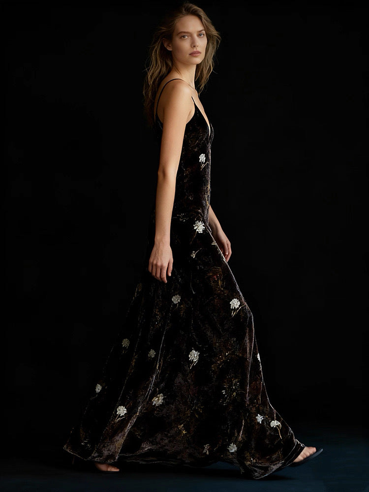 Baroque-Inspired Silk Maxi Dress