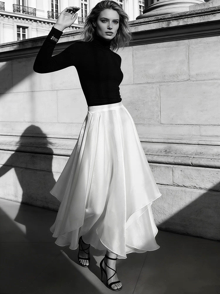 Blooming Camellia Silk Skirt