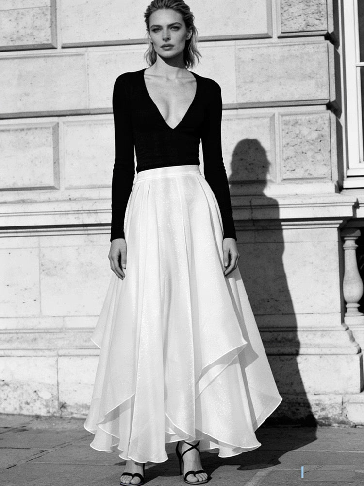 Blooming Camellia Silk Skirt