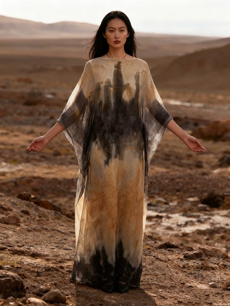 Botanical Solar-Dye Silk Blend Maxi Dress