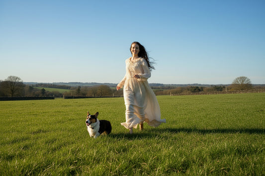 Undyed Textured Cotton Victorian Gown