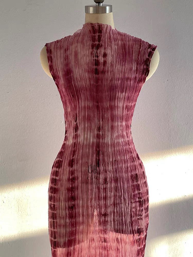 Handcrafted Indigo-Dyed Mulberry Silk Maxi Dress