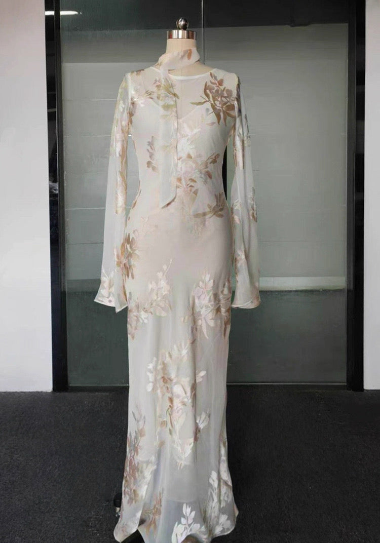 Blush Nude Silk Maxi