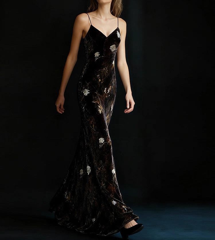 Baroque-Inspired Silk Maxi Dress