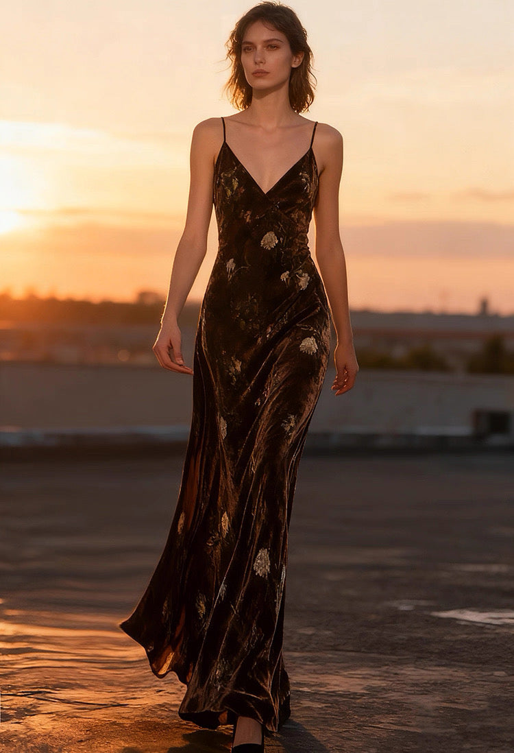 Baroque-Inspired Silk Maxi Dress