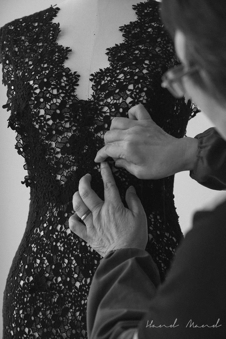 Hand-Stitched Hydrangea Lace Bridal Gown