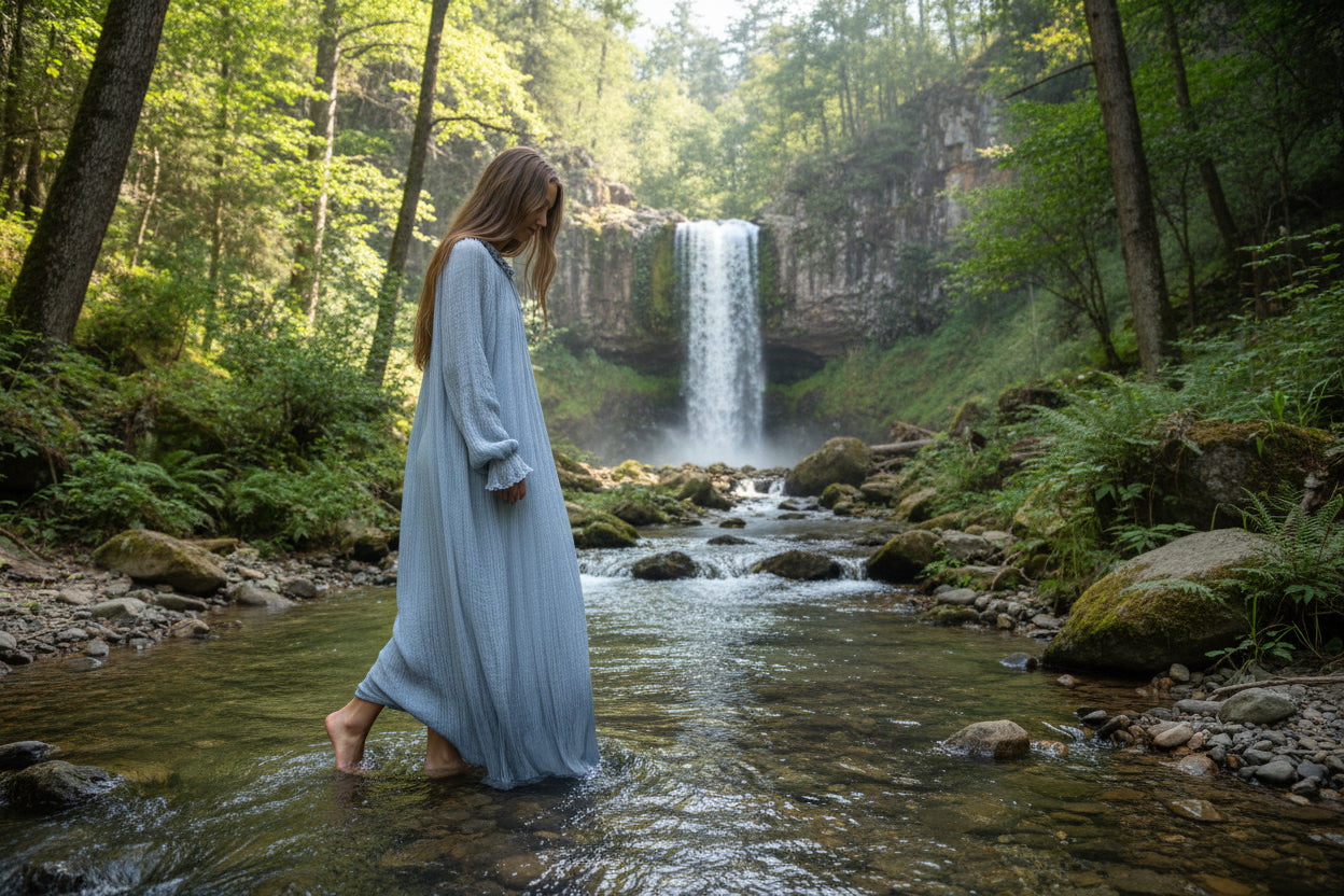 Grey-Blue Victorian Gown
