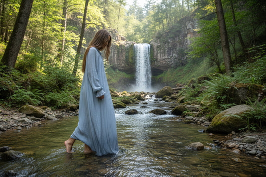 Grey-Blue Victorian Gown
