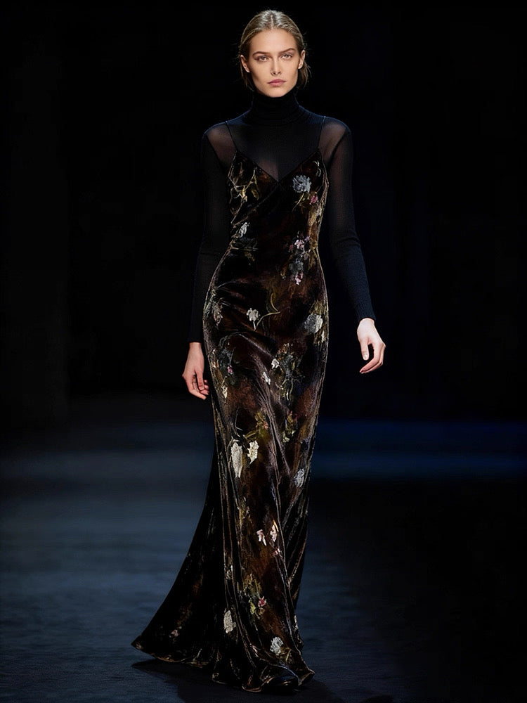 Baroque-Inspired Silk Maxi Dress