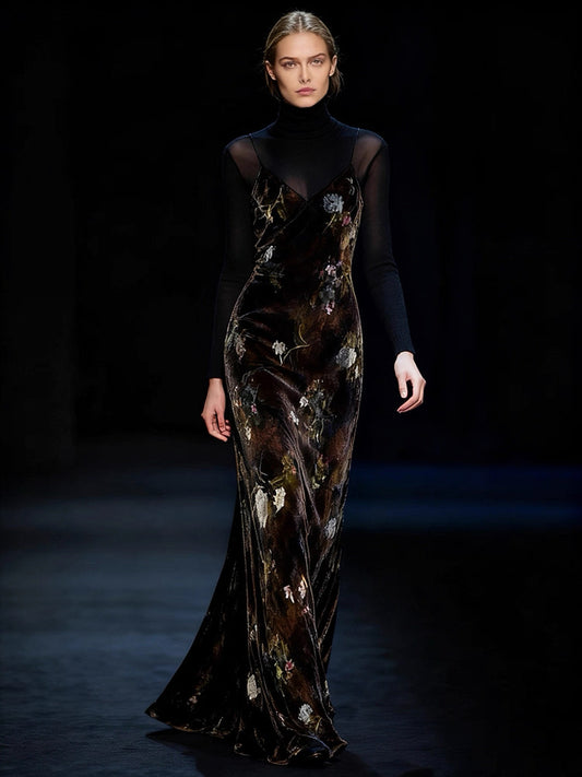 Baroque-Inspired Silk Maxi Dress