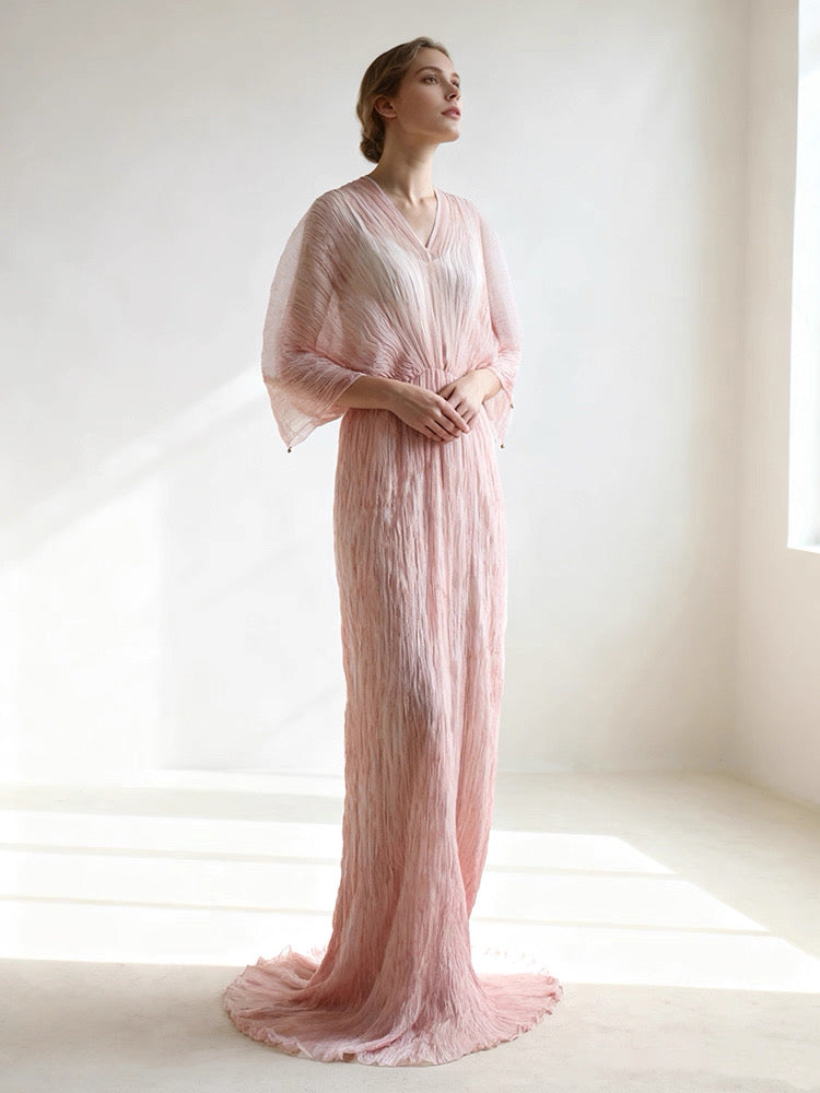 Blush Pink Mulberry Silk Gown