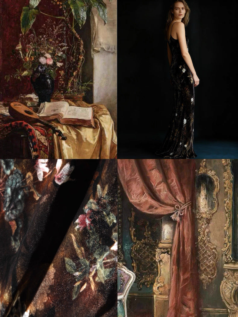 Baroque-Inspired Silk Maxi Dress