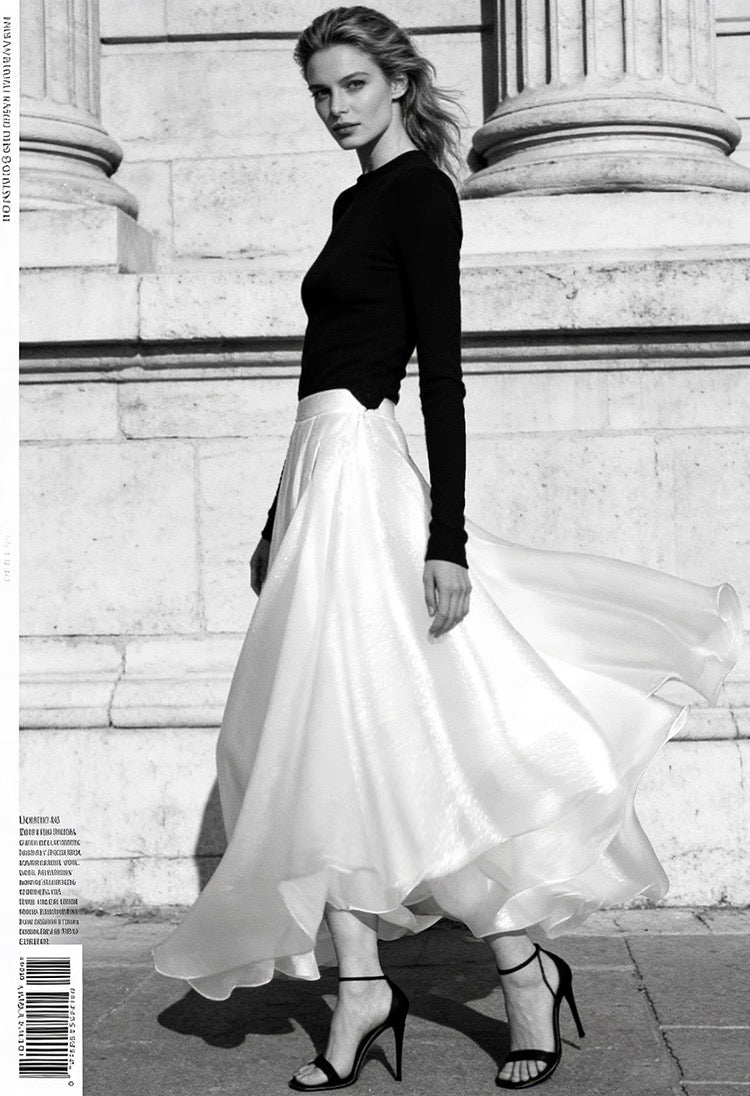 Blooming Camellia Silk Skirt