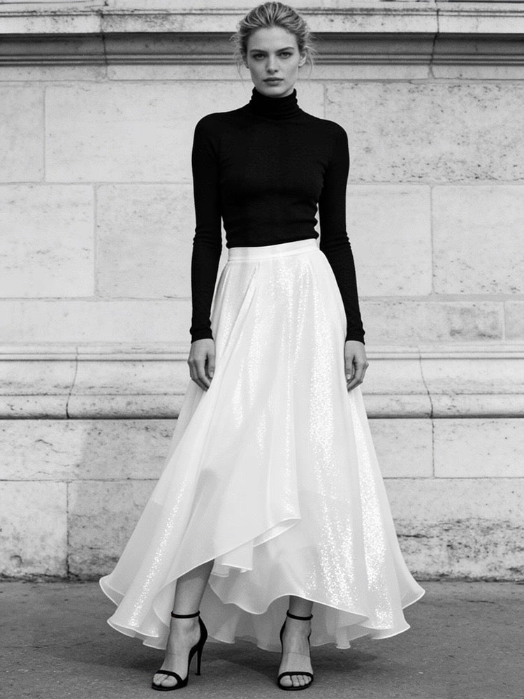 Blooming Camellia Silk Skirt