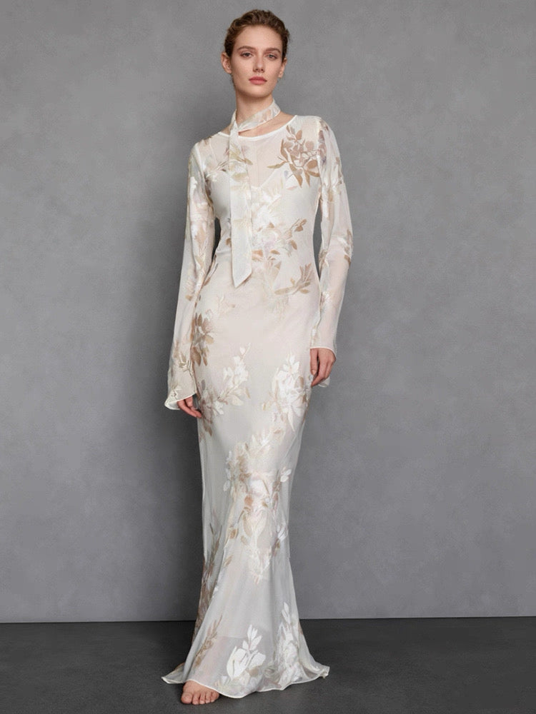 Blush Nude Silk Maxi
