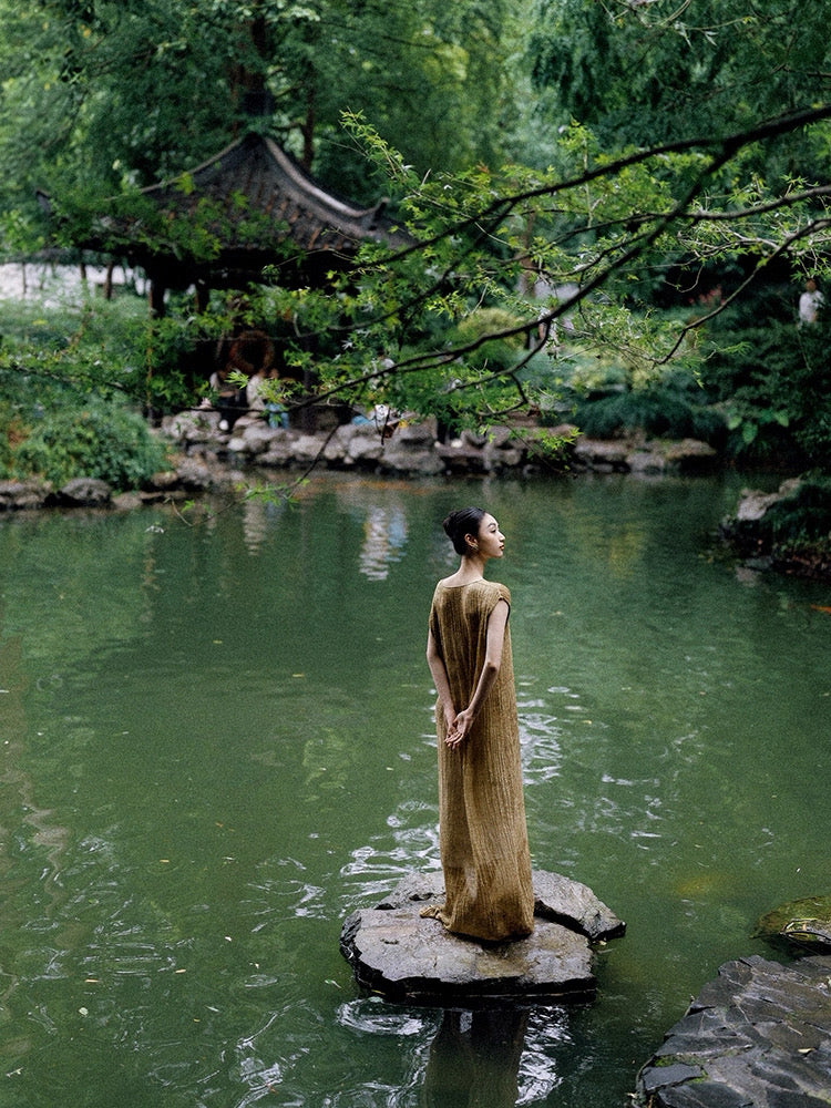 Stretch-Silk Zen Gown