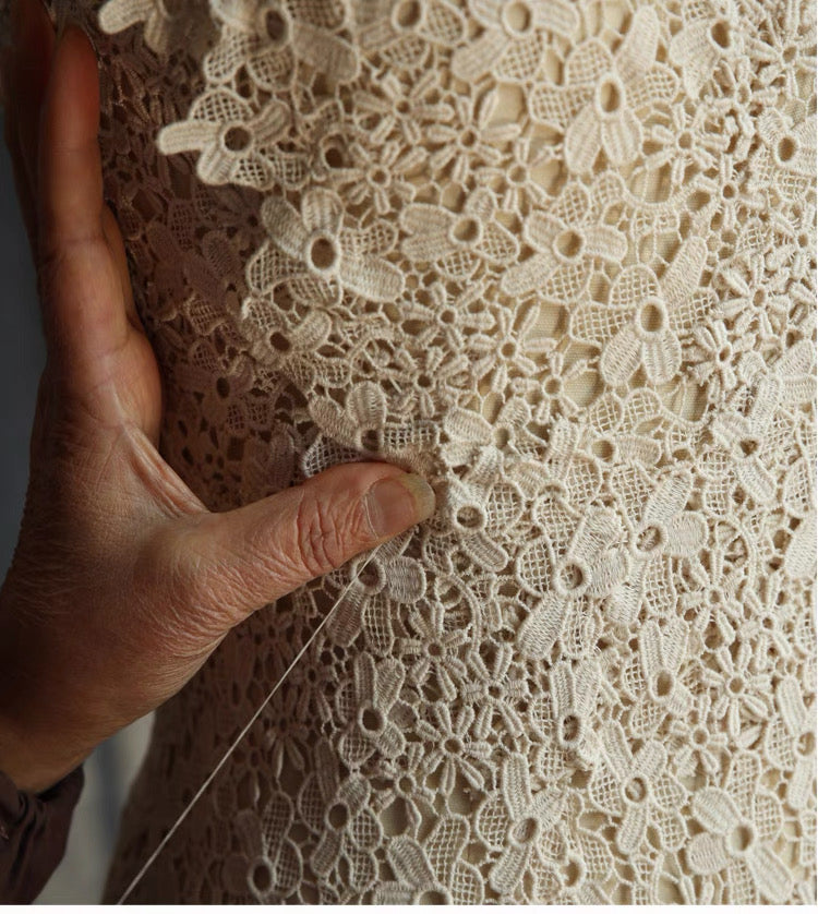 Hand-Stitched Hydrangea Lace Bridal Gown