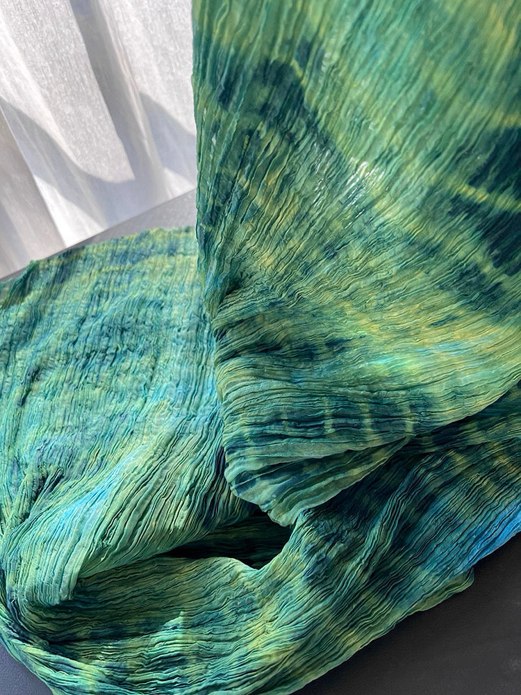 Green Coral Mermaid Silk Maxi