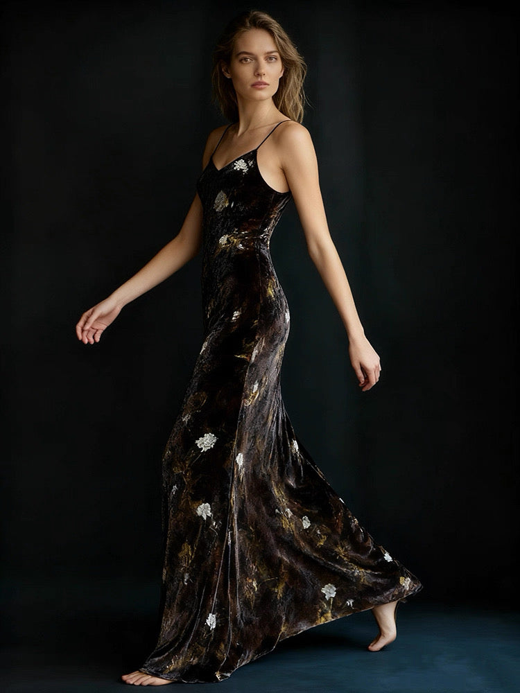 Baroque-Inspired Silk Maxi Dress