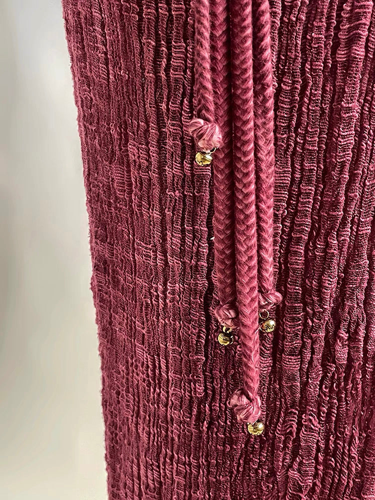 Vintage Rose Pink Textured Cotton Maxi Dress