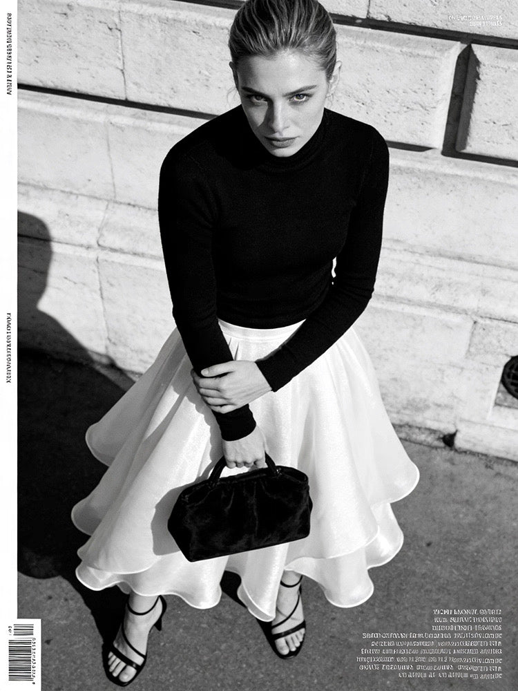 Blooming Camellia Silk Skirt