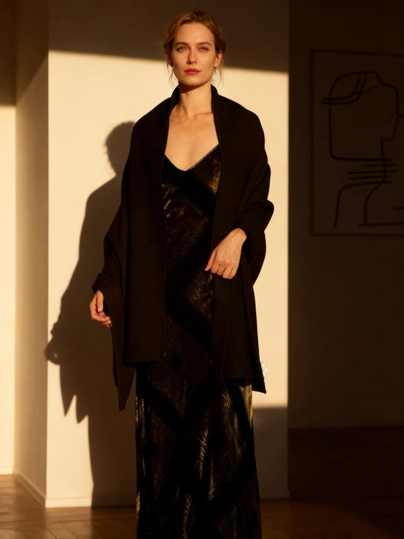 Antique Gold Silk Evening Gown