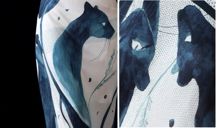 Miss Panther Silk Maxi Dress