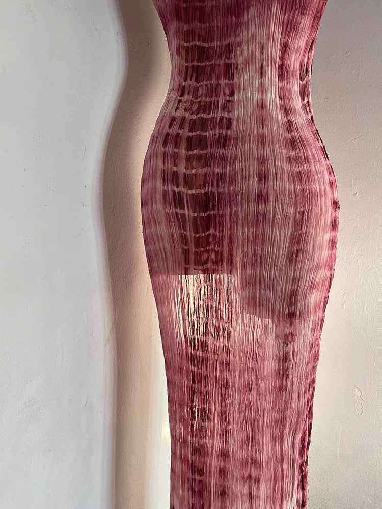 Handcrafted Indigo-Dyed Mulberry Silk Maxi Dress