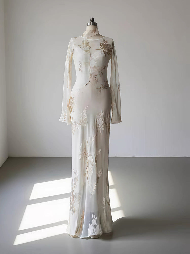 Blush Nude Silk Maxi