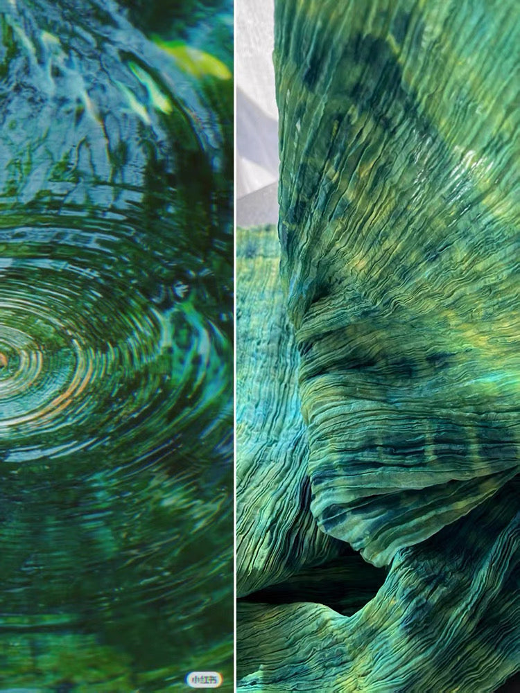 Green Coral Mermaid Silk Maxi
