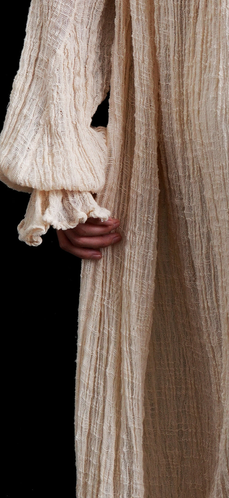 Undyed Textured Cotton Victorian Gown
