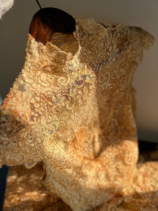 Vintage Embroidered Lace Qipao