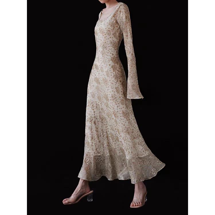Blooming Lily Mulberry Silk Maxi