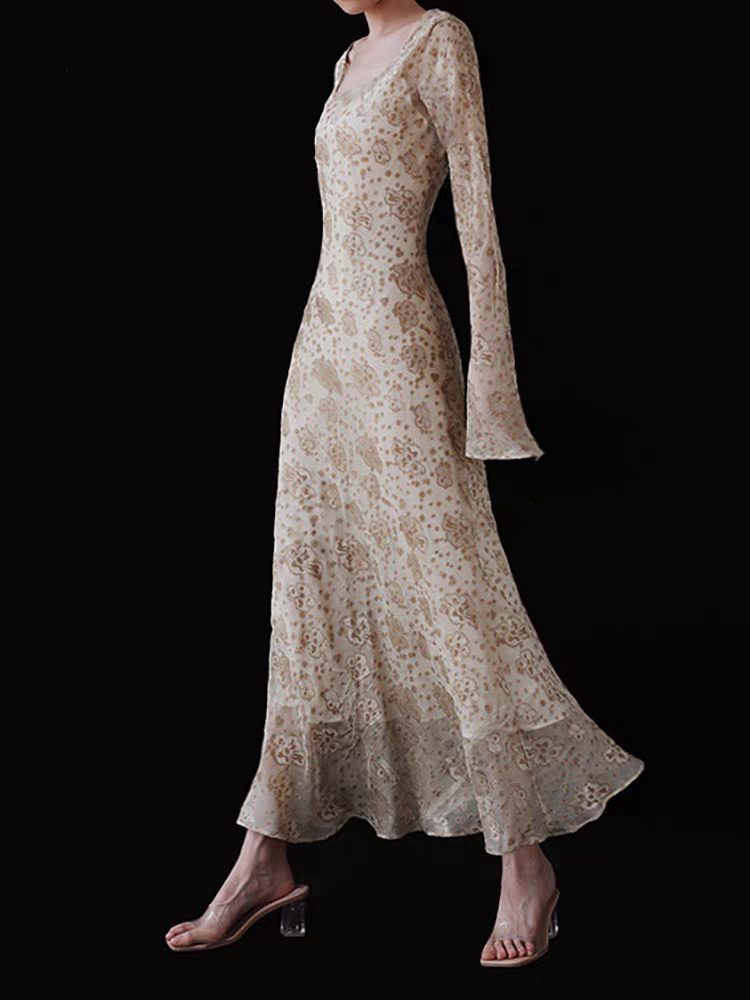 Blooming Lily Mulberry Silk Maxi