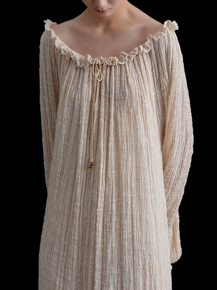 Undyed Textured Cotton Victorian Gown