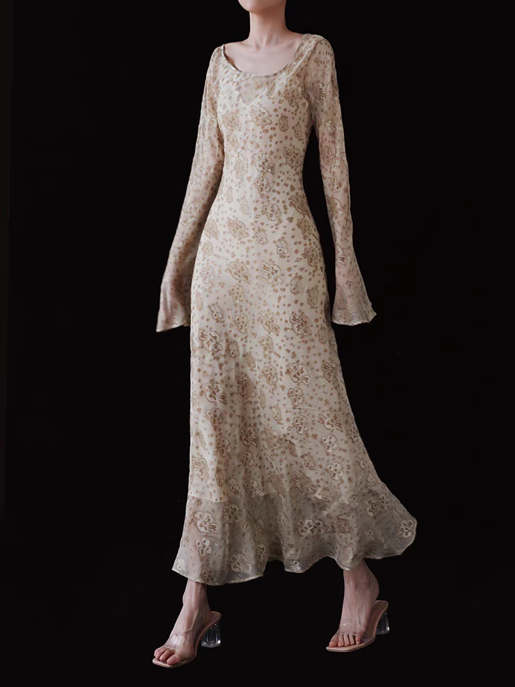 Blooming Lily Mulberry Silk Maxi