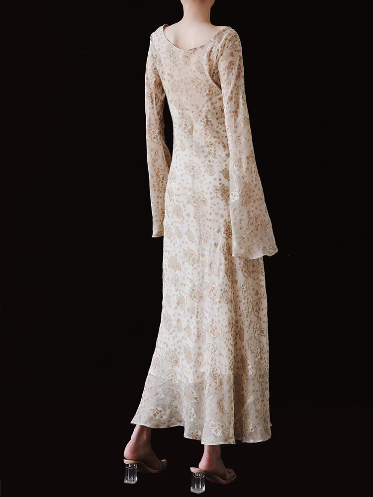 Blooming Lily Mulberry Silk Maxi