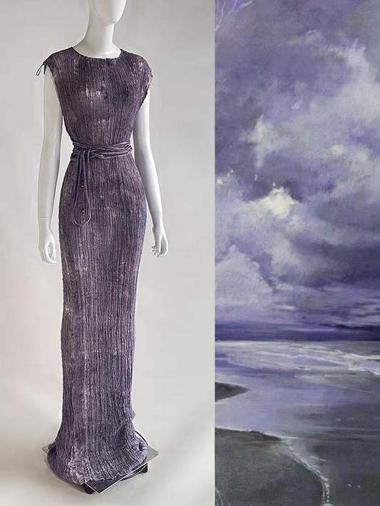 Purple Twilight Linen Gown